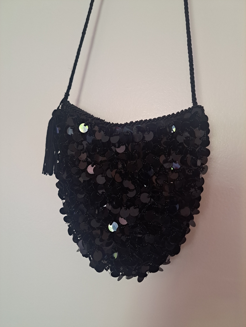 Walborg Black Sequin Mini Crossbody Bag
